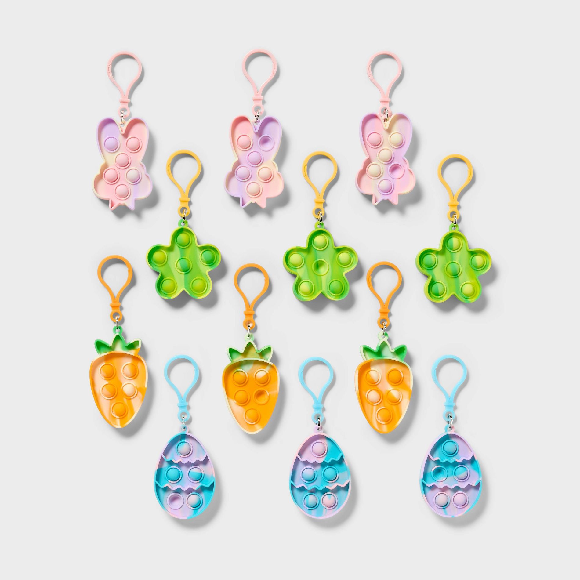 12ct Easter Egg Filler Pop Fidget Keychains - Spritz™