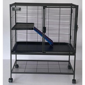 Metal Small Animal Pet Cage, Double-Layer Animal Habitat with Ramp and Tray, Suitable for Hamsters, Squirrels, Hedgehogs, Rabbits, and Ferrets - 1 of 4