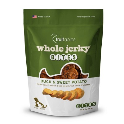 Fruitables Whole Jerky Bites Duck and Sweet Potato Jerky Dog Treats - 5oz