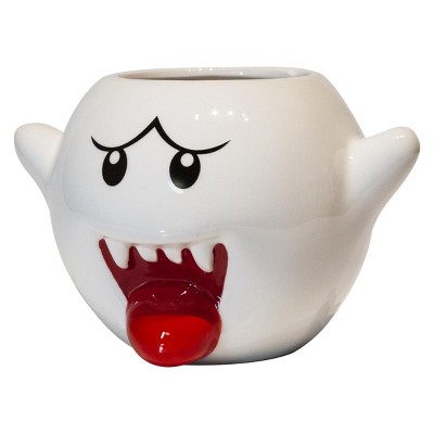 Just Funky Super Mario Bros White Boo Molded Coffee Mug | 20 oz