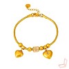 Gold Stainless Steel Heart - Accented Classic Women's Bracelet - 4 of 4