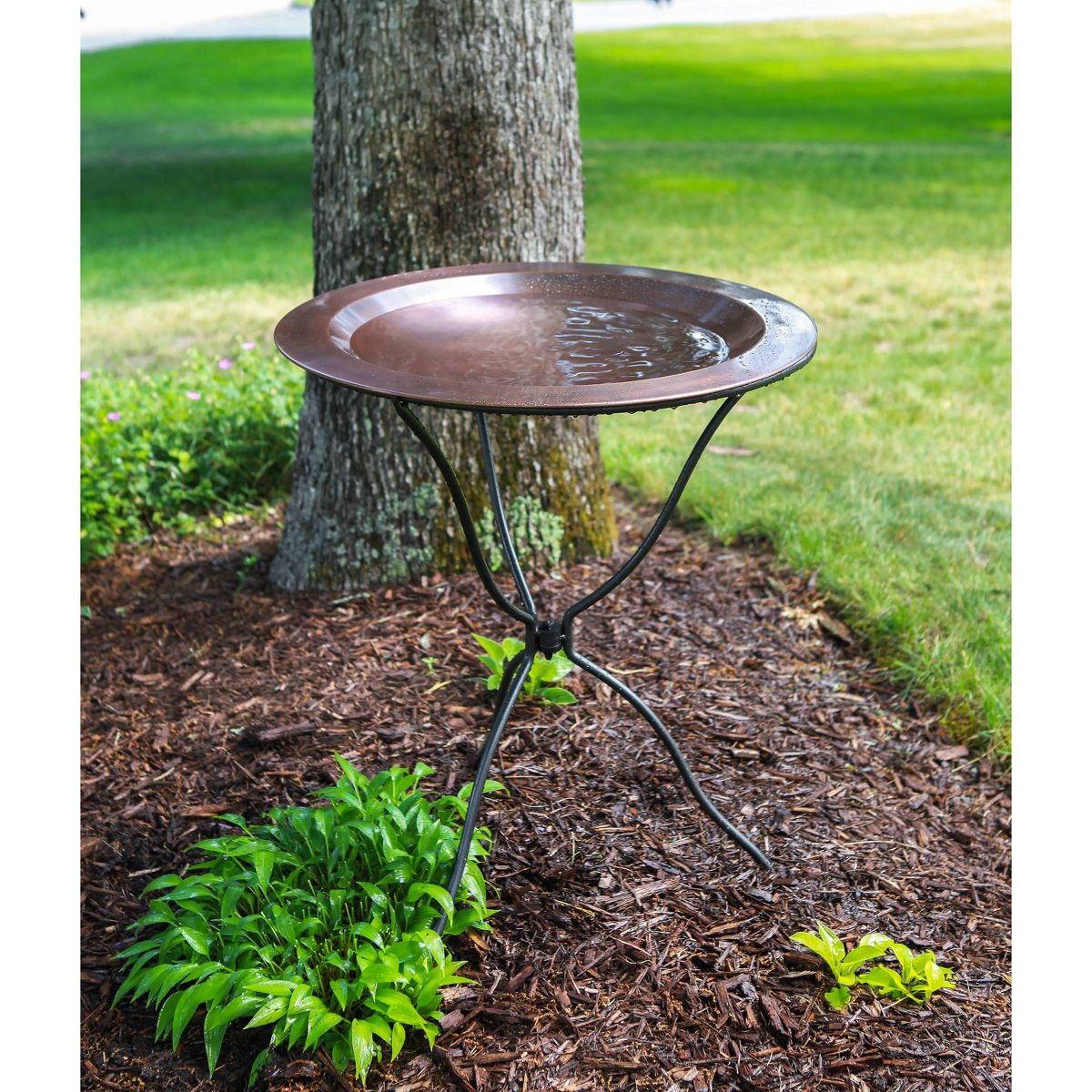 Tripod Ring Planter Stand with Removeable Ring Graphite Powder Coat Finish - Achla Designs: Weather-Resistant Iron Holder - thumbnail 9