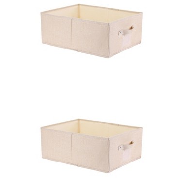 REGALWOVEN Fabric Foldable Closet Storage Bins with Handles 2 Pcs