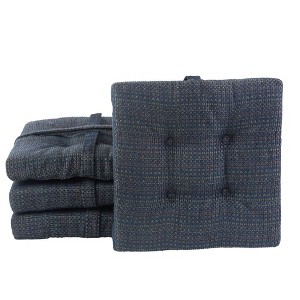Gripper Non-Slip Square Bar Stool Cushion with easy closure Straps Set of 4 - 1 of 4