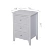 GustoWave 3 Drawer Nightstand Dresser, Wooden End Table Bedside Table for Living Room, Bedroom, White - 2 of 4