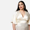 Rebdolls Women's Hydrangea Satin Flutter Sleeve Maxi Slip Dress - 3 of 3