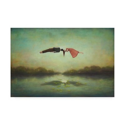 Dreamers Meeting Place Green and Tan Canvas Art Print
