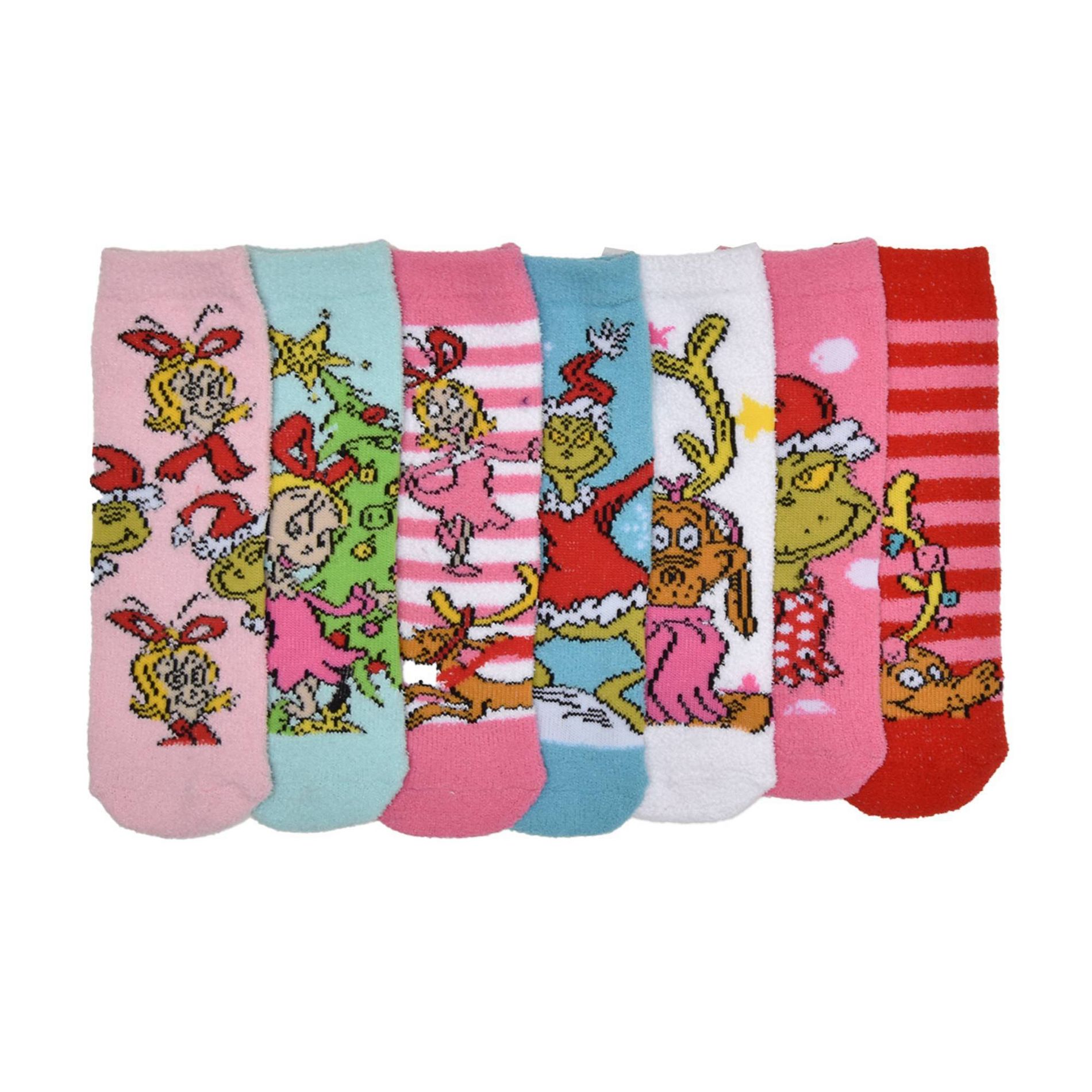 Girls' Grinch 7 Days Of Cozy Socks