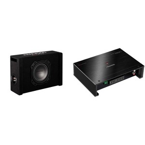 Kenwood P-XW804B 8" Oversized Shallow Subwoofer in a Ported Enclosure with a X502-1 eXcelon 1000W Max Power Class D Mono Amplifier - 1 of 4