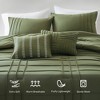 5 Pcs Solid Color Pinch Pleated Comforter Sets, Premium Touch Lightweight Bedding Set with Matching Shams and Decorative Pillows - 3 of 4