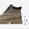 Santimon Men's Suede Moc Toe Ankle Hiking Boots, Lace Up, Anti-Slip Rubber Sole, Casual Sports Boots for Men - 3 of 4