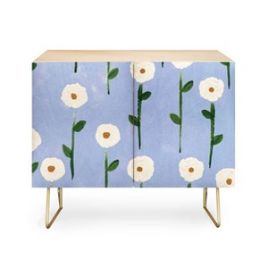 Reves et Histoires Cute Little Flowers Gold Legged Credenza - Deny Designs - 1 of 3
