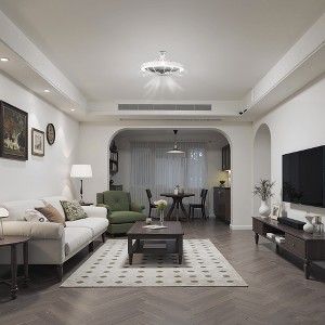 DORESshop 20 in. Indoor 5 Blades White Ceiling Fan with LED Light, Dimmable 3-Speed Flush Mount for Bedroom and Living Room - 1 of 4