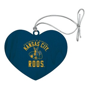 University of Missouri - Kansas City Kangaroos Logo Heart Love Wood Christmas Tree Holiday Ornament - 1 of 3
