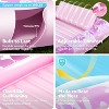 Jasonwell 4-in-1 Inflatable Tanning Pool Lounger, 70"x46" Float with Pillow, Sunbathing Bed Raft for Adults, Blushing Pink, Large - 3 of 4