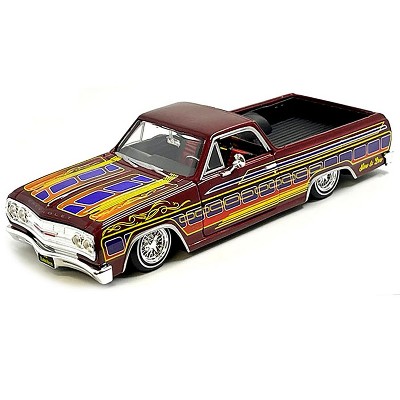 Modèle Réduit Chevrolet El Camino 1965 Lowrider Doré - Maisto 1:24 - Neuf