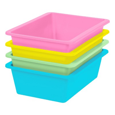 UNiPLAY Large Stackable Storage Bins, Pink (4-Pack)