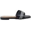 bebe Women's Slide Sandals - Slip-On Comfort with Rhinestone, Pearl, and Logo Embellished Straps - Casual Flat Sandals - 2 of 4