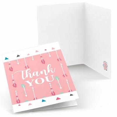 Big Dot of Happiness She's a Wild One - Boho Floral 1st Birthday Party Thank You Cards (8 count)