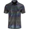 BLUEMING Mens Shirt Short Sleeve Polo Vintage Sequin Metallic 70s Outfits Party Costume Top - 4 of 4