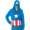Marvel Men's Captain America Classic Cap Costume Pajama Union Suit Captain Blue - 2 of 4