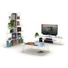 SEVOBAL TV Stands and Consoles Mid Century Modern TV Stand with Open Shelves and Metal Cords for Living Room, White, 12"*56"*12" - 4 of 4