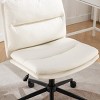 GlasFlength Task and Office Chairs Modern Criss Cross Swivel Chair with Adjustable Height for Home Office, White, 25.5"*24.5"*20.9" - 3 of 4