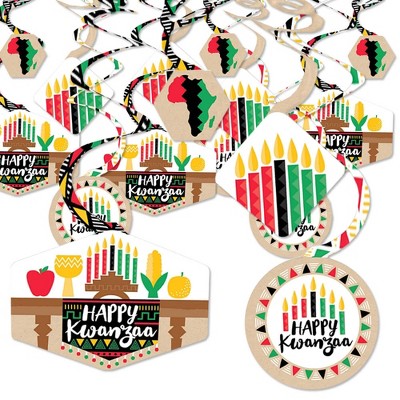 Big Dot of Happiness Happy Kwanzaa - Party Hanging Decor - Party Decoration Swirls - Set of 40