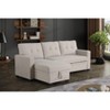 TiramisuBest Dark Gray Convertible Sectional Sofa with Pull-Out Chaise, Storage Ottoman, Twin Sleeper, Living Room Furniture - 2 of 4