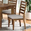 HOMES: Inside + Out Set of 2 Snowwhisp Transitional Upholstered Seat Dining Chairs Walnut/Light Gray - 3 of 4