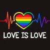 Adult Design By Humans Love is Love Pride Heartbeat By TeeGiver T-Shirt - 2 of 2