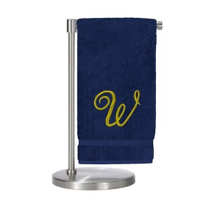 BC BARE COTTON Monogrammed Bath Towel, Personalized Gift, 27 x 54 inches - Set of 1 - Navy - Gold Script - 1 of 4