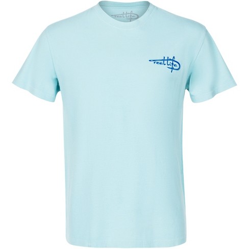 Reel Life Stinson Slub Pocket Fish Silhouette T-Shirt - 2XL - Angel Blue