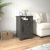 NicBex Nightstand with Charging Station and Open Storage Shelf Modern End Table with Door and Metal Handle for Bedroom,Living Room - 4 of 4