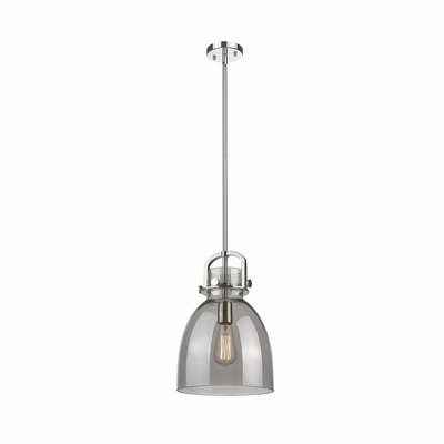 Newton Bell - 1 Light Stem Hung Pendant In Industrial Style-16.75 Inches Tall and 10 Inches Wide