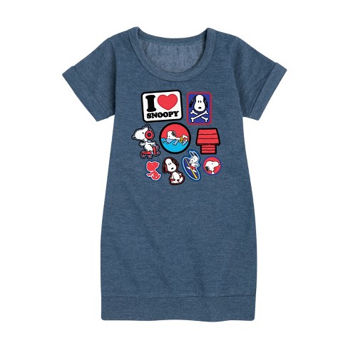 Peanuts I Heart Snoopy Patches - Heather Navy - Medium : Target