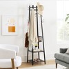 VECELO Freestanding Industrial Coat Rack with Metal Basket, 2 Shelves & 8 Dual Hooks – Entryway Hall Tree for Hats, Bags, and Scarves - 4 of 4