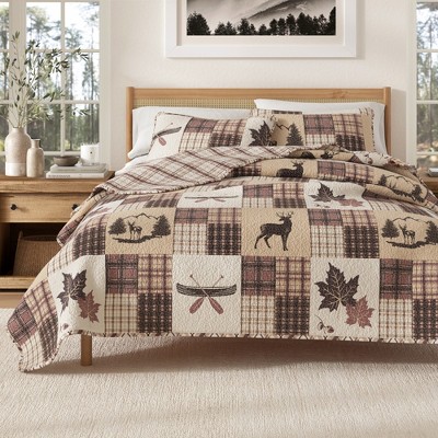 Great Bay Home Rustic Lodge Reversible Quilt Set With Shams