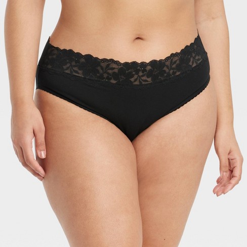 Women's Cotton Bikini Underwear - Auden™ Black XXL