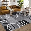 Modern Abstract Washable Area Rug, Non-Slip Stain-Resistant Low Pile Accent Carpet for Living Room, Bedroom, or Dining Room, Turquoise - 4 of 4