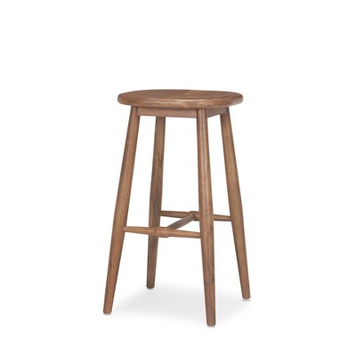 HomeRoots 30" Natural Solid Wood Backless Bar Height Bar Chair