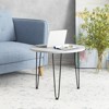 Costway Faux Marble Coffee Table with Metal Legs for Living Room Office White - 4 of 4