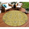 Gold Wheat And Gray Oriental Washable Indoor Outdoor Area Rug - 2 of 4