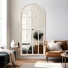 Wooakway 71"H 31"W Arch Solid Wood Accent Mirror Rustic Full Length Mirror for Living Room Bedroom Entryway - 3 of 4