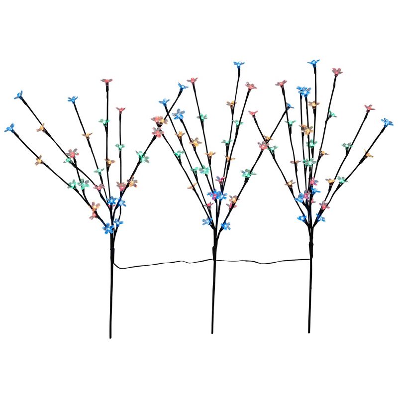 Northlight Set of 3 Pre-Lit Cherry Blossom Artificial Tree Branches 2.5' - Multicolor LED Lights, 3 of 9
