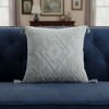 HomeRoots 18" Gray And Silver Geometric Viscose Throw Pillow Cover with Tassels - 2 of 4