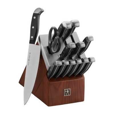 Henckels Statement 15pc Knife Block Set Silver/black/brown : Target