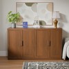 3-Set Wooden Door Sideboard Buffet Storage Cabinets with Adjustable Shelves - 93"Lx36"H - 2 of 4