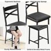 Set for 2 Bar Table and Chairs Set with Flip Top Extension 2 Armless Chair and Storage Shelves - 4 of 4