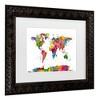 Trademark Fine Art Michael Tompsett Map of The World Watercolor Matted Framed Art - 3 of 4